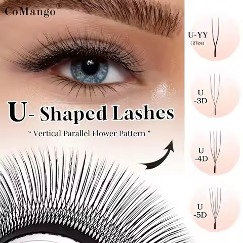 CoMango U Shape 3DW False Eyelashes U4DW U3DW U5DW Lashes Extension Hand-wowen Individual Eyelash
