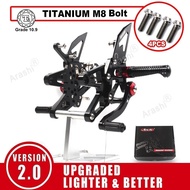 Arashi V2.0 Footrest CNC Adjustable Rearset Foot Pegs Bolt For BMW S1000R S 1000 R 2013-2019 / S 100