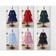 🔥Ready Stock🔥Girl Baju Raya Jubah Full Lace Kids #Muslimah