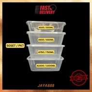 PP RECTANGLE CONTAINER TEKA 10SET / BEKAS MAKANAN / TUPPERWARE / A650 A500 A750 A1000