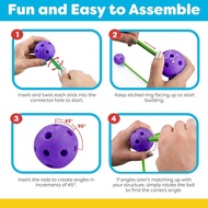 Fun Forts Glow Fort Building Kit, 81 Pack Glow in The Dark STEM Building Toys