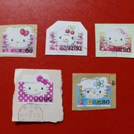 包郵 日本郵票:2004年 Hello Kitty  80円 5全