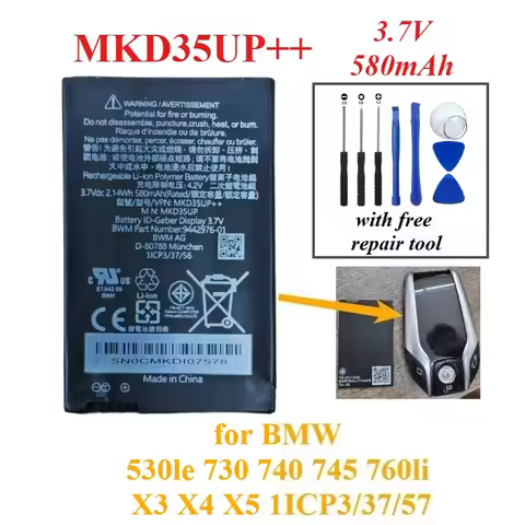 MKD35UP for BMW 530le 730 740 745 760li X3 X4 X5 1ICP3/37/57 Remote LCD Key ID-Geber Display 3.7V 58