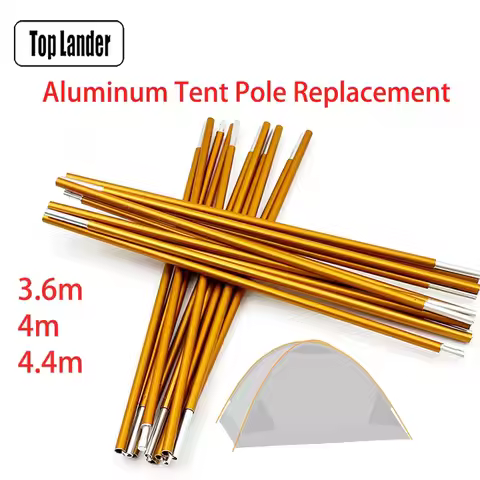 (2pcs/pair) Camping Tent Pole Aluminum Replacement Fittings 3.6m 4m 4.4m Outdoor Tent Rod Camping Re