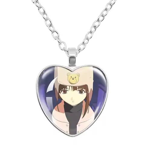 Serial Experiments Lain Glass Heart Pendant Necklaces God of the Wired Lain Iwakura Accessories Char