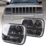 5X7 7X6 Inch Rectangular Sealed Beam LED Headlight Black for Jeep Wrangler YJ Cherokee XJ H6014 H605