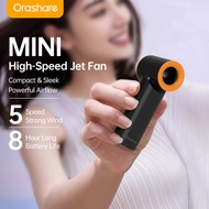 Orashare HF11 Handheld Fan 3000mAh Rechargeable Mini Portable Jet Fan 5 Gears Strong Wind High-Speed