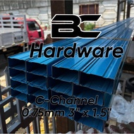 C Channel Biru | Batten Besi Biru Bumbung | Rak Bunga Besi biru C Section