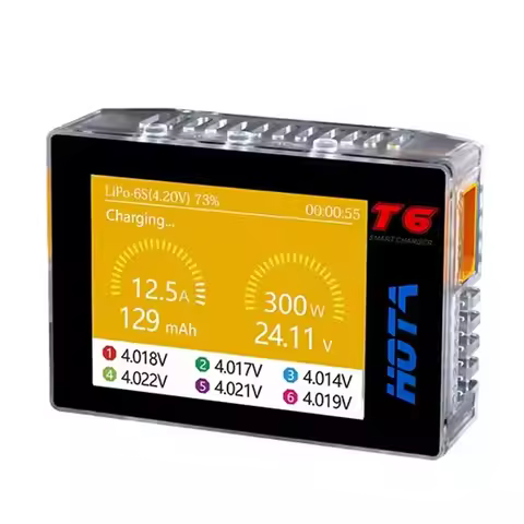 HOTA T6 300W 15A Battery Charger LiHv Lipo NiMh Li-ion Ni-Cd Digital RC Charger 1-6S Lipo Balance Ch