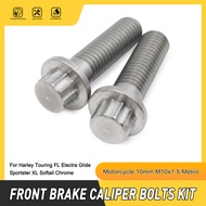 For Harley Touring FL Electra Glide Sportster XL Softail Chrome Motorcycle 10mm M10x1.5 Metric Front