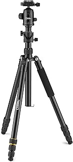 National Geographic Travel Photo Tripod Kit with Monopod, 90° column, Aluminium, 4-Sections, Twist Locks, Load up 8kg, Carrying Bag, Ball Head, Quick Release for Canon, Nikon, Sony