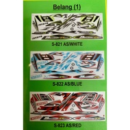 STICKER BODY STRIPE SUZUKI BELANG (1) WHITE BLUE RED
