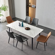 [Sg Sellers] Rock Plate Dining Table Modern Minimalist Household Dining Table Rectangular Dining Tab