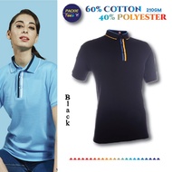 BLACK/ROYAL BLUE/YELLOW COTTON INTERLOCK 60% COTTON/40% POLYESTER COLLAR SHORT SLEEVE TSHIRT UNISEX 