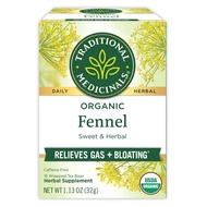 Traditional Medicinals, Organic Fennel, Caffeine Free, 16 Wrapped Tea Bags, 1.13 oz (32 g)