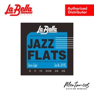 La Bella 20PXL Jazz Flats | Stainless Steel Flat Wound | 09-39 Extra Light | Electric Guitar String
