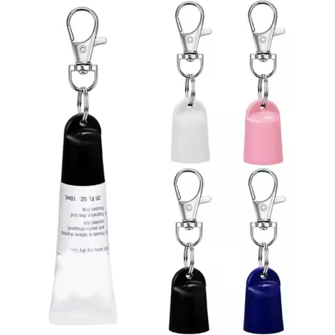 Portable Universal Lip Balm Holder Lightweight Multiple Color Lip Balm Caps Keychain Holder for Aqua