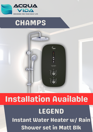 [Installation] CHAMPS LEGEND Instant Water Heater with Rain Shower Set in matt black and pearl white