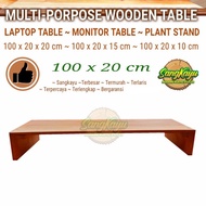 KAYU Monitor table Wood 100x20cm stand Computer Desk laptop Desk stand - 100x20 x 10cm, Mahogany