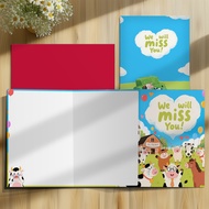 Super Large Trifold Funny Cartoon Cow and Horse Bid Farewell Greeting Card for Team Group Class Coll