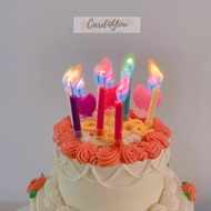 [Card4You] ️2 Color-Changing Flame Heart Candles