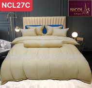 (💥SALE CỰC RẺ) SET 7 MÓN CHĂN GA GỐI LỤA TƠ TẰM "NICOLAS" GA PHỦ TRẦN CAO CẤP NHẬP KHẨU CHÍNH HÃNG