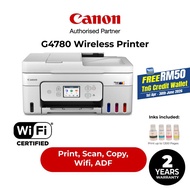 Canon PIXMA G4780 MegaTank Wireless All-In-One Printer(Print/Scan/Copy) 2 Years OSS