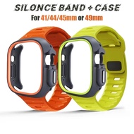 TPU Case +Silicone Watch Strap,Sport Watchband and Bumper Cover,Suitable For Apple Watch 49mm Ultra3