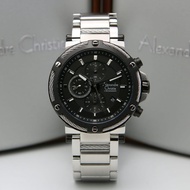Jam Tangan Pria Alexandre Christie Ac6561 Original Silver Black