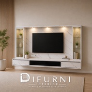 TV Cabinet TV Console [Difurni-TV-49] TV Wall 8FT Free Installation within West Malaysia