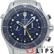 歐米茄海馬系列300公尺潛水錶同軸GMT計時碼錶 44毫米 海馬專業300公尺同軸GMT計時碼錶 212.30.44.52.03.001 附盒保固卡 不鏽鋼男士腕錶 藍色拋光 成色極佳 [二手]