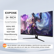 Expose จอคอมพิวเตอร์ 165HZ 4K 24 นิ้ว จอคอม monitor จอโค้ง เต็มจอไร้ขอบ จอคอมพิวเตอร์ LED IPS 1MS H