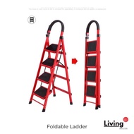 4/5/6 Tier Foldable Household Ladder Folding Ladder Herringbone Thickened Pedal Steel Pipe Ladder Antislip Space Saving