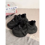 sneakers women sneakers Winter Thick-Soled Heightened Dad Shoes - Women’s Fleece-Lined Black Sneaker