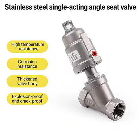 1/2" 3/4" 1" BSPT Female Normally Closed Y Type 304 Stainless Steel Pneumatic Air Angle Seat Valve D
