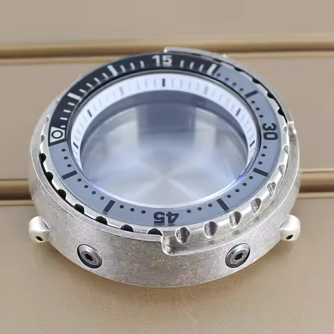 Diver 47mm Steel Men's Watch Case C3 Bezel Insert For Tuna Can Seiko NH35 NH36 NH38 NH34 Movt Repalc