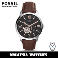 (OFFICIAL WARRANTY) Fossil Men's ME3061 Townsman Mechanical Dark Brown Leather Watch (2 Years Fossil