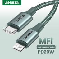 UGREEN 1M PD 20W USB C to Lightning Cable for iPhone 14 13 Pro Max iPhone 14 Plus iPhone 12 11 Pro Max MacBook MFi USB C Fast Charging for iPhone Charger Type C Cable