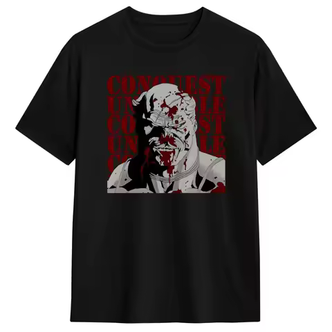 Men Conquest Invincibled Anime T-Shirts Cotton Clothes Summer Funny Short Sleeve T Shirt O-Neck Hara