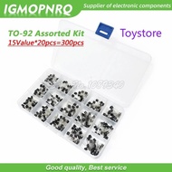 15Value*20pcs TO-92 Assorted Kit 2N2222 S9012 S9013 S9014 S8050 S8550 2N3904 2N3906 2N5401 2N5551 A4