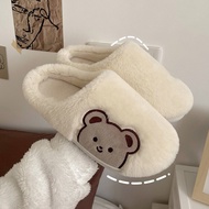 [NEW EXPRESS] 2022 Cute Animal Slipper For Women Girls Fashion Fluffy Winter Warm Slippers Woman Cartoon Teddy Bear Indoor House