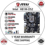 Used Gigabyte GA-H81M-DS2 LGA 1150 DDR3 H81M-DS2 for I3 I5 I7 16GB USB3.0 H81 Desktop used motherboa