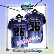 Arianna【Free Custom Name & Number】2026 NFL Edition Jersey Baju Tshirt Lelaki Lengan Pendek Retro Col