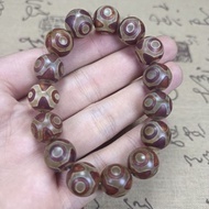 Genuine Tibetan Dzi Bead Bracelet Nine Eyes Three Eyes Rough Stone Bracelet Men Women Style Bracelet