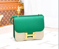 Hermes Mini Constance  19，絲絨綠，金扣，C刻，epsom皮