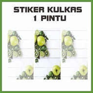 Stiker Kulkas 1 Pintu dan Sticker 2 Pintu Full Body Motif Buah Warna Hijau Aesthetic Waterproof Bisa
