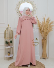 Gamis Terbaru 2024 Kekinian Outfit Lebaran Gamis Wanita Korean Style Remaja Basic Crinkle Kombinasi Mix Brokat Baju Gamis Model Baru Dress Lebaran Gamis Hari Raya Gamis Brokat Premium