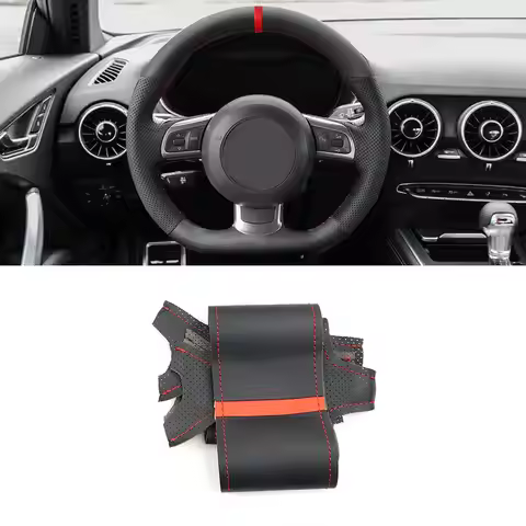 For Audi A3 S3 (8P) Sportback 08-12 TT TTS (8J) TTRS R8 42 07-15 Hand-stitched Car Interior Steering