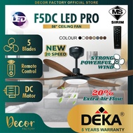 DEKA Fan DEKA F5DC LED PRO 56" Fan 5 Blade 10 Speed DC Motor Remote Control Ceiling Fan With Light K