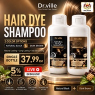 Dr.ville Hair Dye Shampoo Black Hair Shampoo dye rambut Dye Hair Colour (460ml)